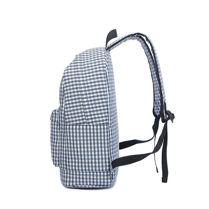 Модный брендовый тканевый рюкзак в клетку с принтом для девочек подростков милый