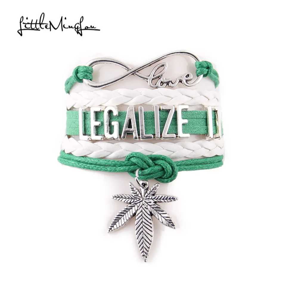 Женский кожаный браслет с шармами в виде листьев 4 цвета | Украшения и аксессуары