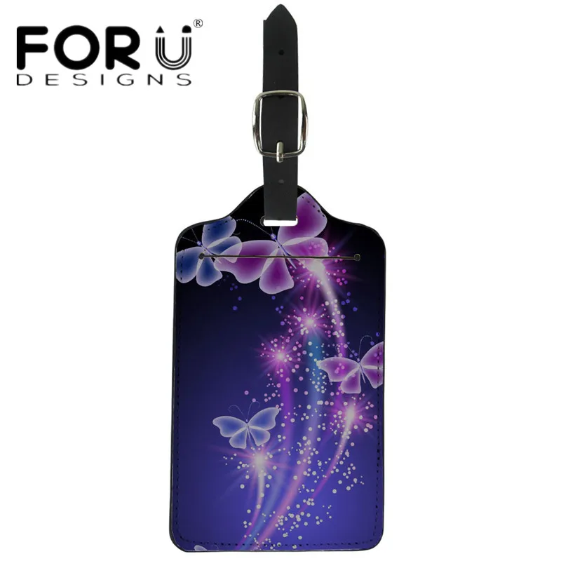 FORUDESIGNS/дорожные ярлыки из искусственной кожи с милыми животными, бабочками, цветочным принтом, чемодан, бирка для девушек, водонепроницаемая переносная бирка - Цвет: CC3585Z24