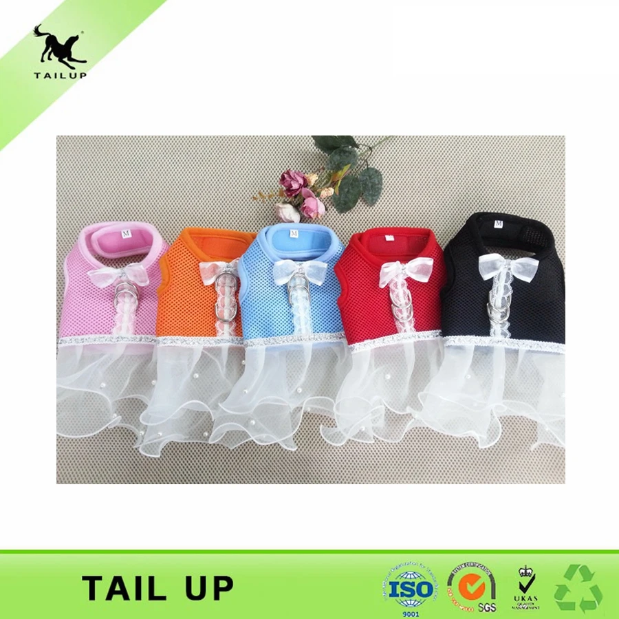 TAILUP Одежда для собак чихуахуа Йоркширские сетчатые дышащие платья шифоновое