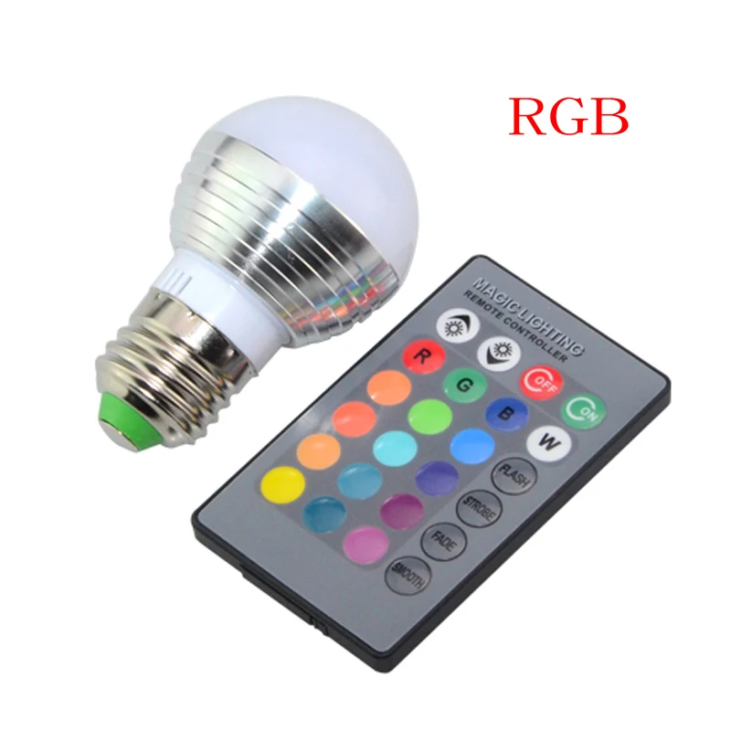 1 шт. AC85V 265V E27 E14 диммер светодиодная лампочка LED RGB лампы свечи 5 Вт магическое
