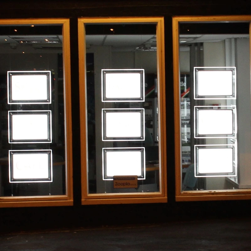 Светодиодная подсветка варианты недвижимости оконные дисплеи акриловая рамка