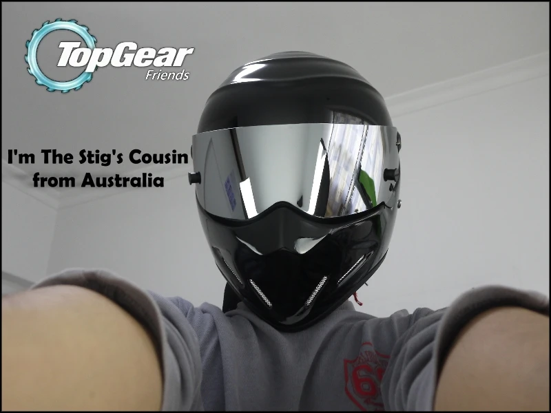 Для Topgear шлем Стига с серебристый козырек/TG Fans Collectable/as SIMPSON Pig/черный