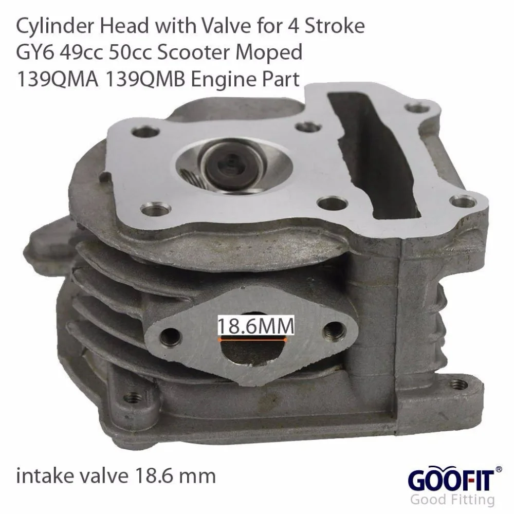 GOOFIT головка цилиндра с клапаном для 4 тактного GY6 49cc 50cc Скутер мопед 139QMA 139QMB часть