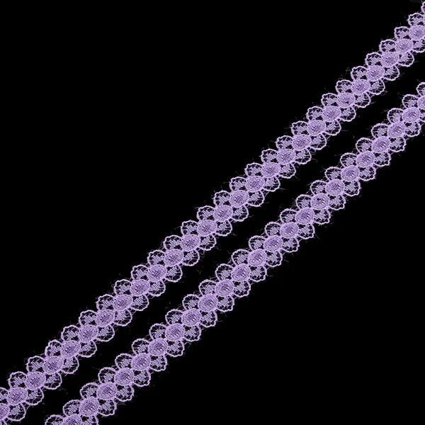 Purple 5 ярдов/партия кружевная лента 15 мм кружевная отделка ткань вышитая Сетка кружевная отделка для шитья украшения африканская кружевная ткань - Цвет: Purple