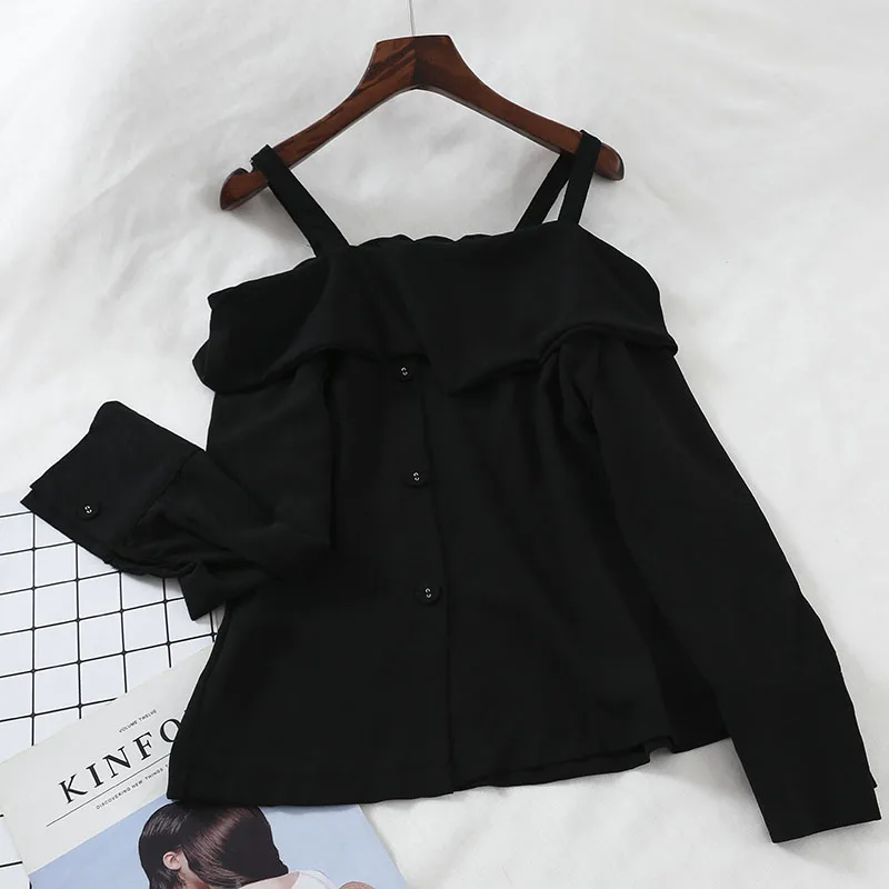 2019 Новая модная женская блузка рубашка сезон весна пикантные туфли с ремешками