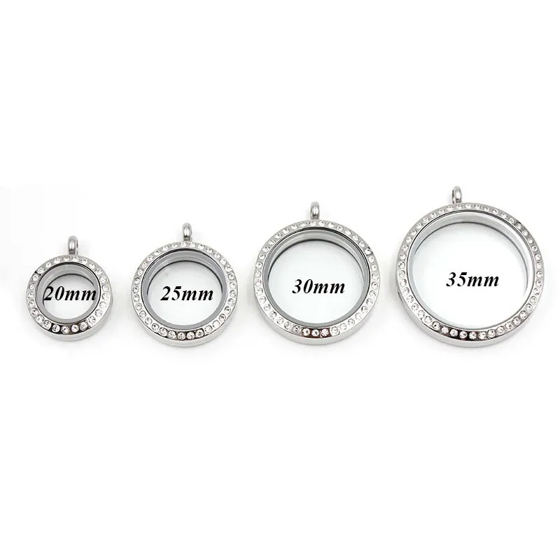 whoelsale 20mm 25mm 30mm 35mm Twist 316L Stainless Steel Floating glass Locket with crystals | Украшения и аксессуары