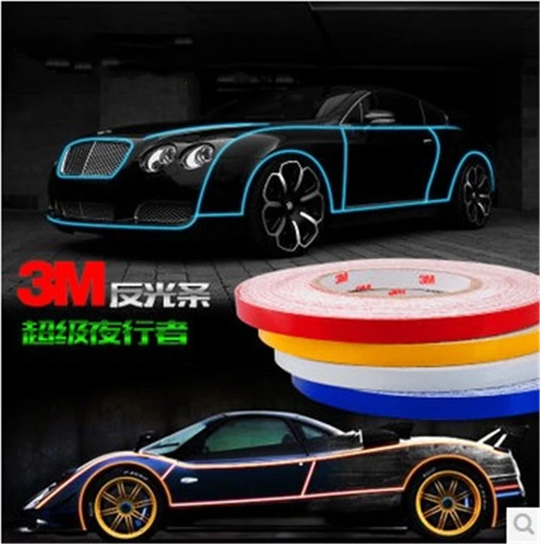Автомобильная клейкая лента 2 0 см x м светоотражающая декоративная