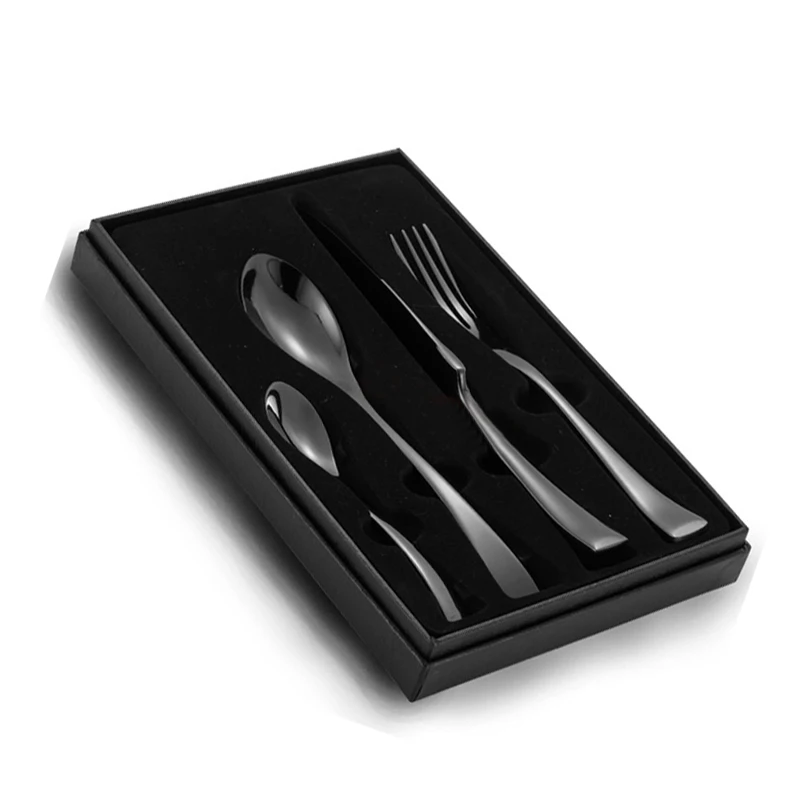 Набор столовых приборов из нержавеющей стали 4 шт./компл.|fork knife|tableware setblack cutlery |