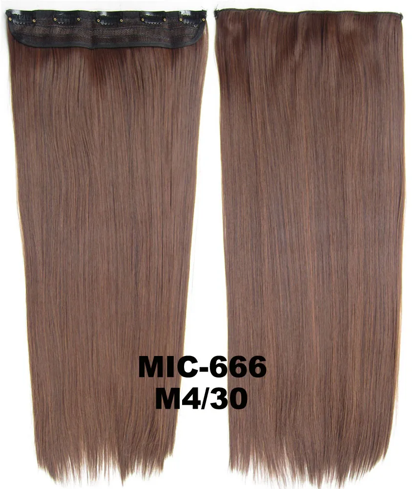 MIC666 Color M4-30 10 шт./лот Прямой зажим на синтетических волосах ломтик волос 5 клипов термостойкие Наращивание волос 24 дюйма, 100 г MIC-666 - Цвет: MIC666 Color M4-30