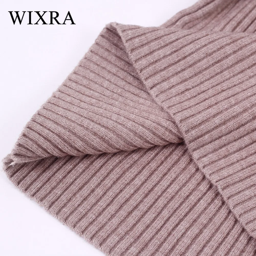 Wixra одноцветное платье для женщин осень-зима свитер вязаный платья тонкий