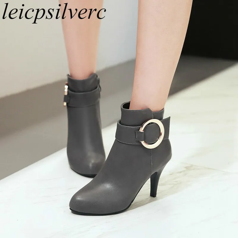 Женские ботинки сезон осень зима теплые челси из искусственной кожи на высоком