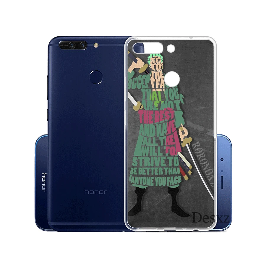 Чехол для телефона Huawei Honor 6A 7A 7X 8X 8 9 10 Pro Lite Y6 2018 цельный Roronoa Zoro Мягкий