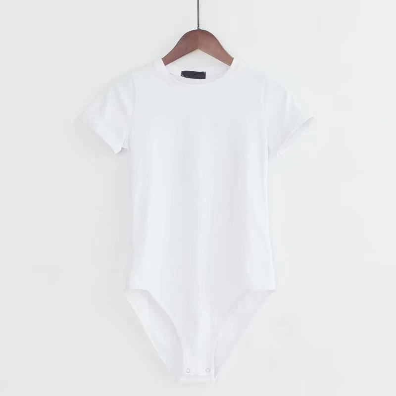 Летние женские короткие комбинезоны облегающие боди с круглым вырезом Женские