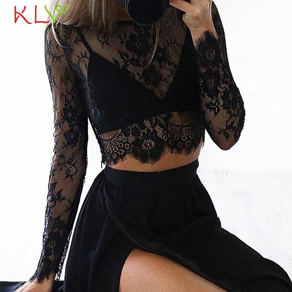 Сетчатый топ белая женская сексуальная кружевная короткая укороченная футболка