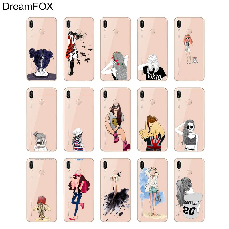 DREAMFOX K291 модная одежда для девочек Мягкие TPU силиконовый чехол huawei Honor 6A 6C 7X9 10 P20 Lite