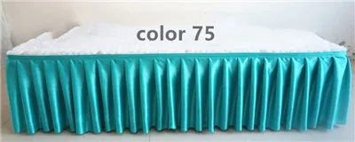 75 turquoise Ледяной шелк шифон белый цвет свадебный стол юбка Вечерние Банкетный сценический стол юбка скатерть декоративная - Color: 75 turquoise