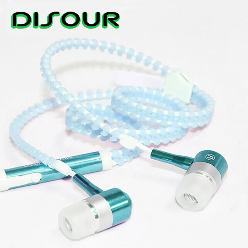 Наушники-вкладыши DISOUR Glow на молнии проводные наушники с микрофоном светящиеся