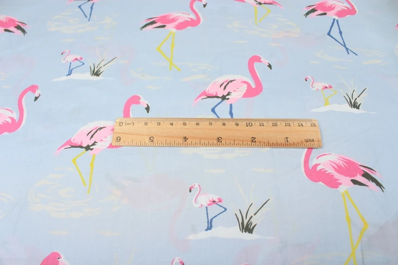 Хлопчатобумажная ткань с принтом фламинго 50x140 см|printed tissue|telas diycotton fabric |