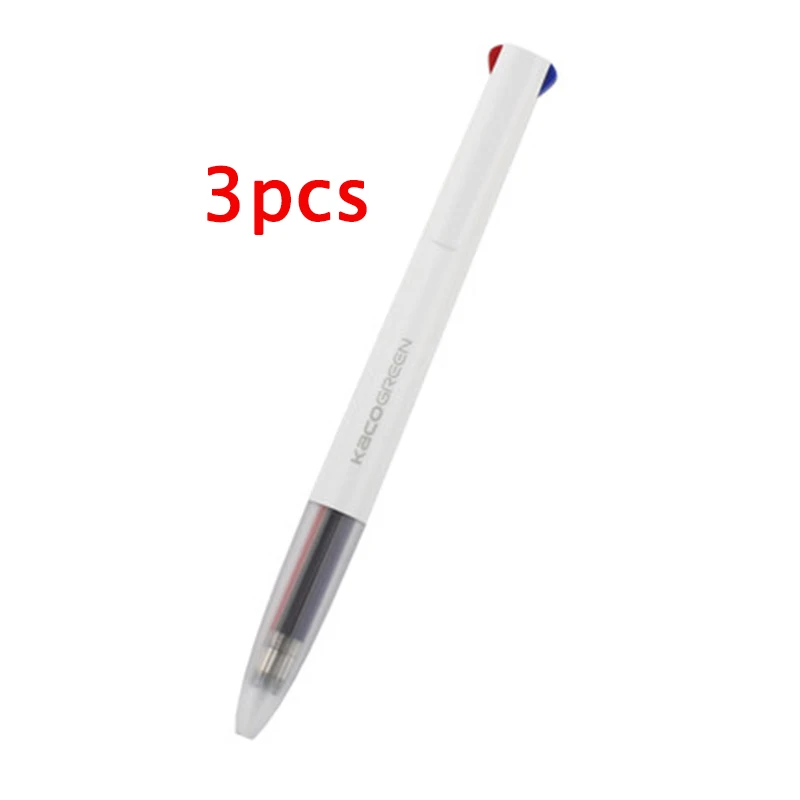 3pcs no retail box Xiaomi KACO 4 в 1 легко 4 функции ручка многофункциональные ручки 0,5 мм черный синий красный зеленый стержень сменный гелевый ручка для офиса студента - Цвет: 3pcs no retail box