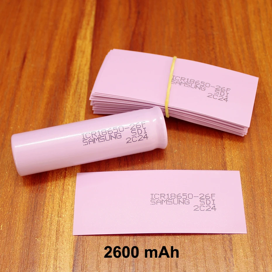 

100pcs/lot Lithium Battery Skin PVC Plastic Jacket 18650 Battery Heat Shrinkable Tube Shrink Film 2600MAH
