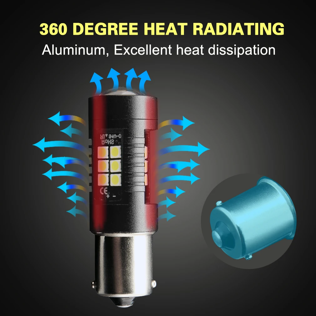 Светильник ные лампы BA15S P21W PY21W BAY15D 1156 P21/5 Вт R5W 21 SMD 1157 2 шт. 12 в-24 в | Автомобили и