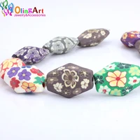 olingart 30mm 8pcs shape mixed color fimo soft ceramic polymer clay beads for children jewelry making diy bracelet necklace