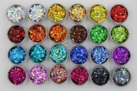 24 holographic colors round dot shape 3mm size glitter sequins for nail and art diy decora