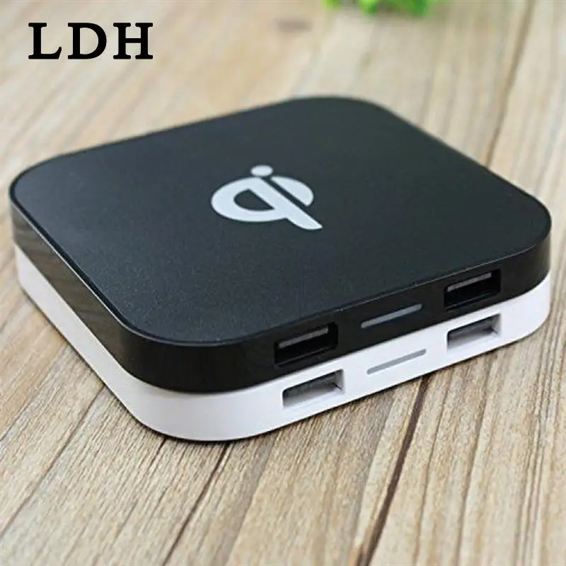 5V1A портативное Q8 QI Беспроводное зарядное устройство 2 USB порта для мобильного