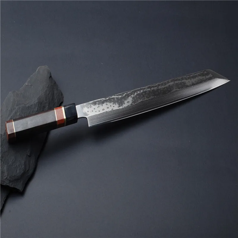 24 см японский нож для суши Kiritsuke VG10 дамасская сталь деревянная ручка Япония филе