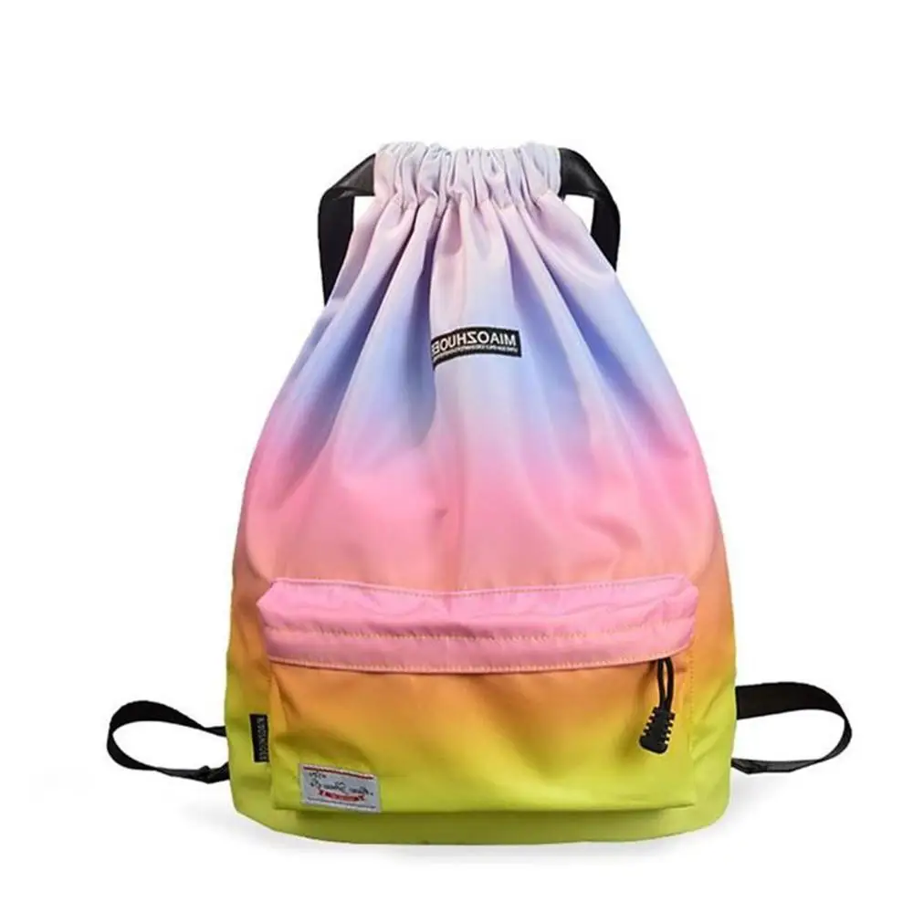 Gradient rainbow Водонепроницаемая спортивная сумка для женщин и девочек, спортивная сумка для путешествий, сумка на шнурке, сумка для улицы, рюкзак для тренировок, плавания, фитнеса, софтбэк - Цвет: Gradient rainbow