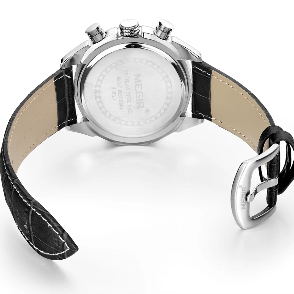 Бренд MEGIR роскошные модные повседневные часы мужские наручные хронограф