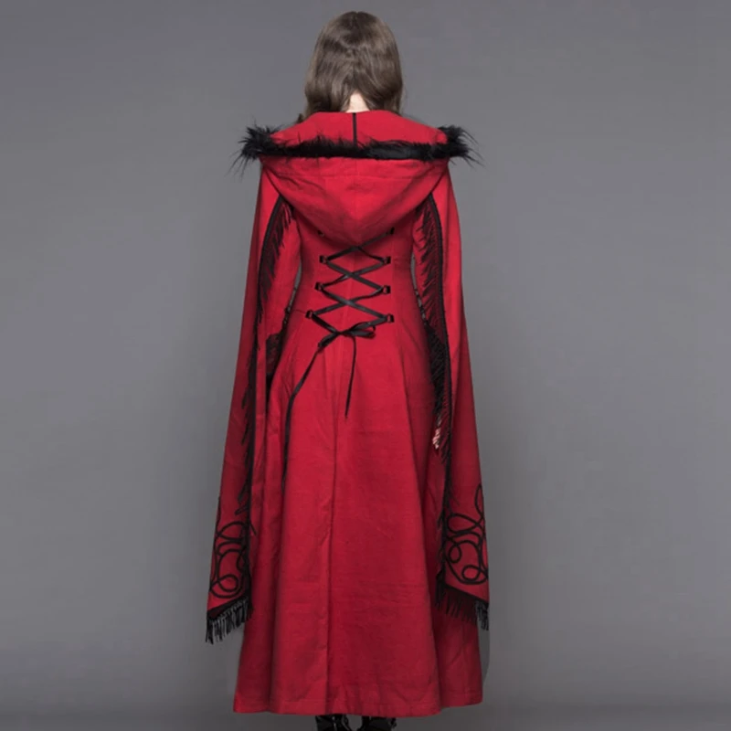 Devil Fashion Women's Angel Sleeve Tasseled Goth Long Coat CT02401/CT02402