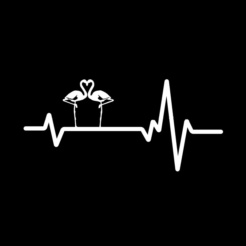 QYPF 18 1 см * 8 3 Модная линия сердечного ритма животное фламинго птица автомобильная