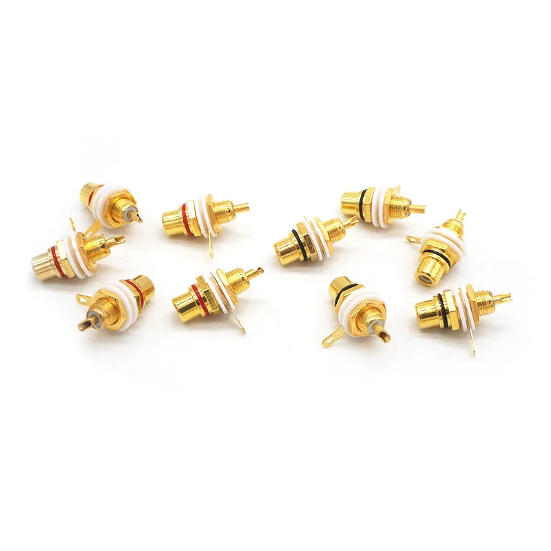 RCA гнездовой разъем 10 шт. позолоченный Rca монтажное шасси с золотой панелью