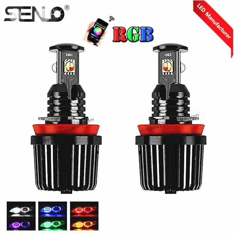 Wi Fi rgb h8 e92 глаза ангела цвета Изменение телефон управления для bmwX5 X6 E60 E82 E70 E71 E92 M3 F30
