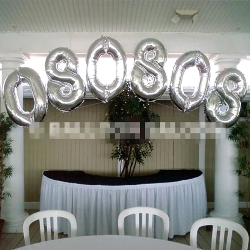 Baloons 50 шт 16 дюймов Серебряный номер фольги шары цифры воздушные шарики для день