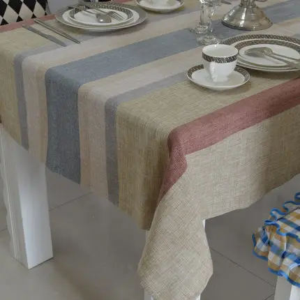 

table Cloth For Wedding/Event/Party/Banquet Pastoral Dinning eSimple modern stylish Red Yellow grey striped cotton blended