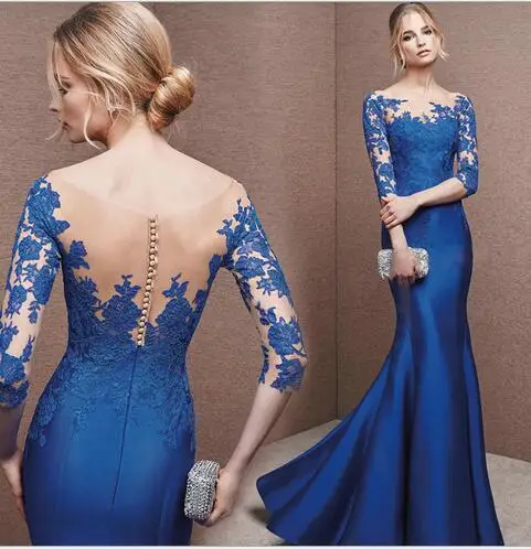 WM0271 2017 русалка Элегантный scoop Вечерние Платья длинные Свадебные платья