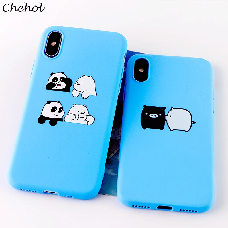 Модный чехол для телефона s iPhone 6 7 8 Plus X XS MAX XR Милая свинья панда Мягкий