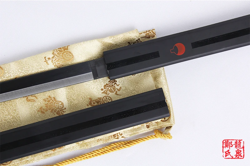 Реальный KATANA Косплей мечи из углеродистой стали у героя мультфильма Саскэ Утиха меч для героя аниме «Наруто hotage тему аниме покрытие с чёрным лезвием, белый/черный Сая