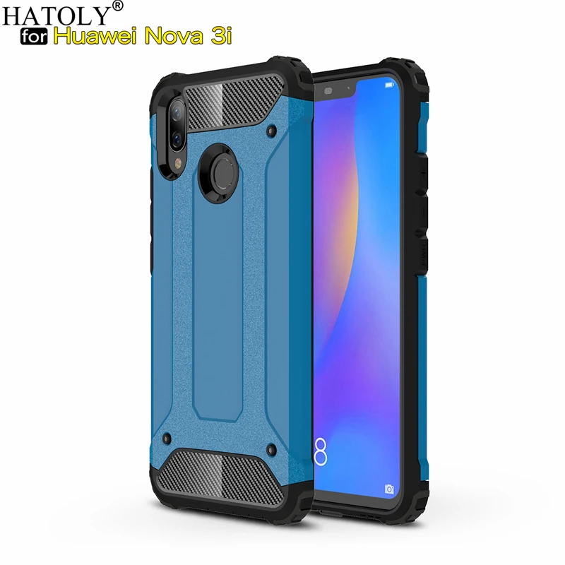 HATOLY чехол для Huawei Nova 3i тяжелый армированный тонкий жесткий резиновый силиконовый