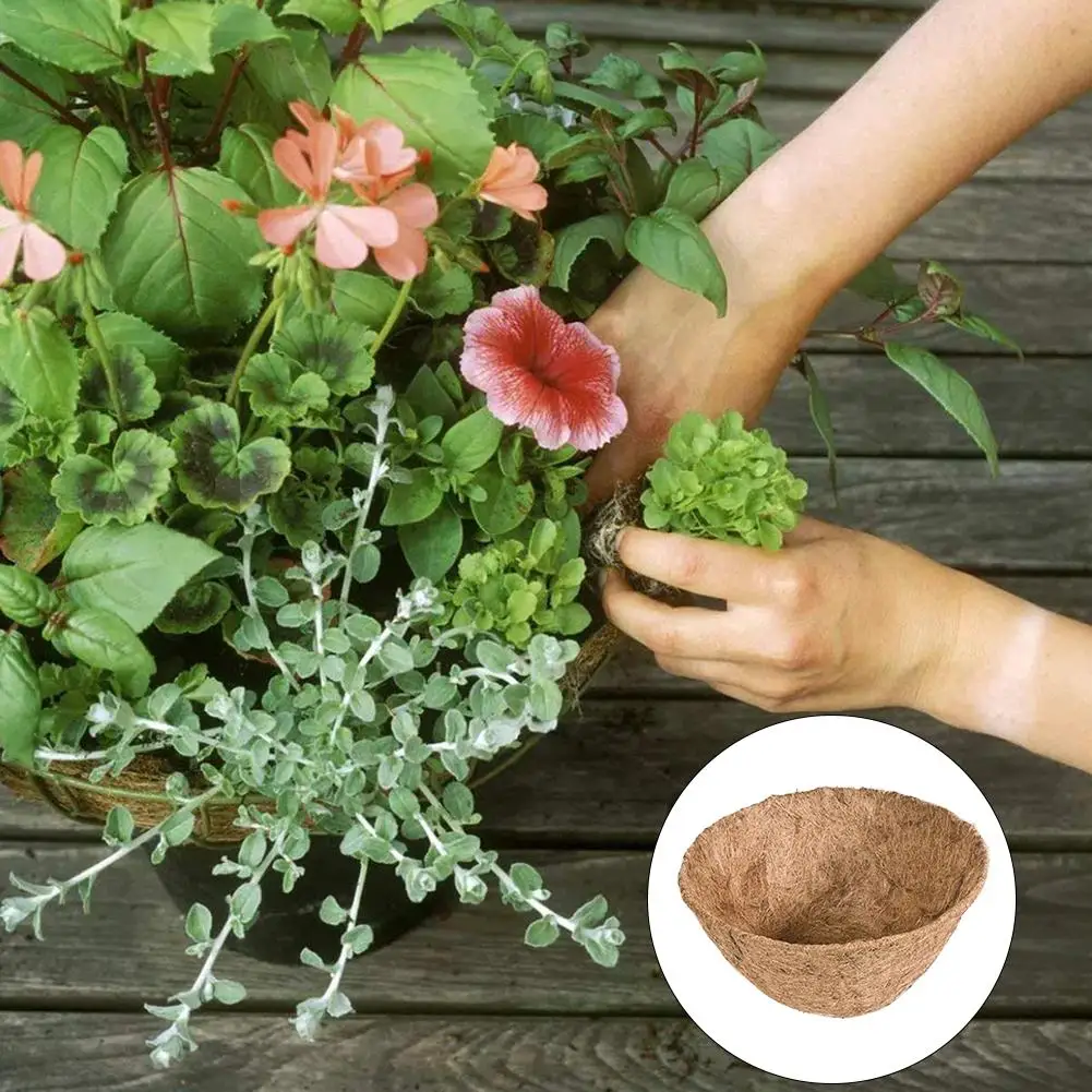Round Replacement Coco Fiber Basket Liner pad 10-Inch Hanging Flower Pot Plastic Pots Orchid 4 | Дом и сад