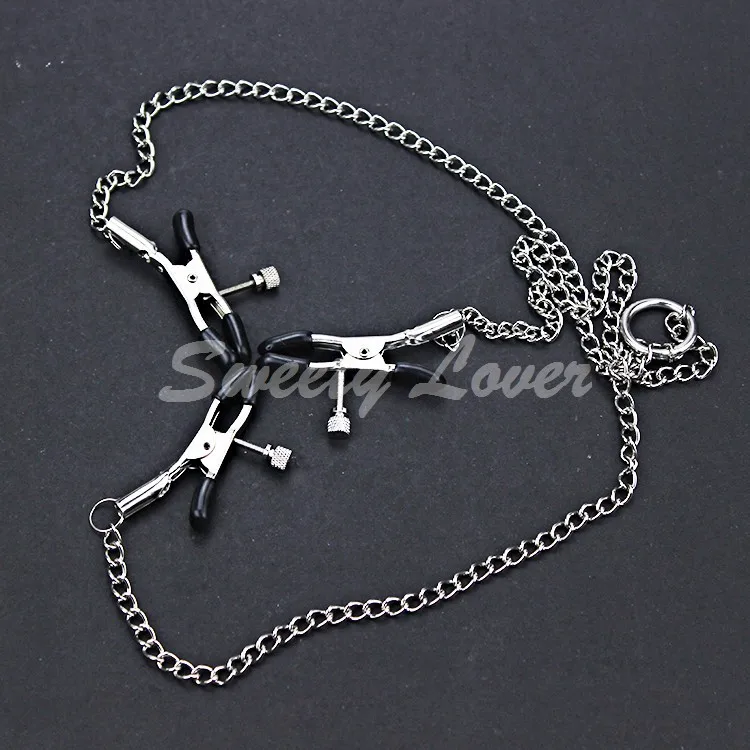 Секс продукты металлический ниппель Зажимы с цепочкой из нержавеющей стали