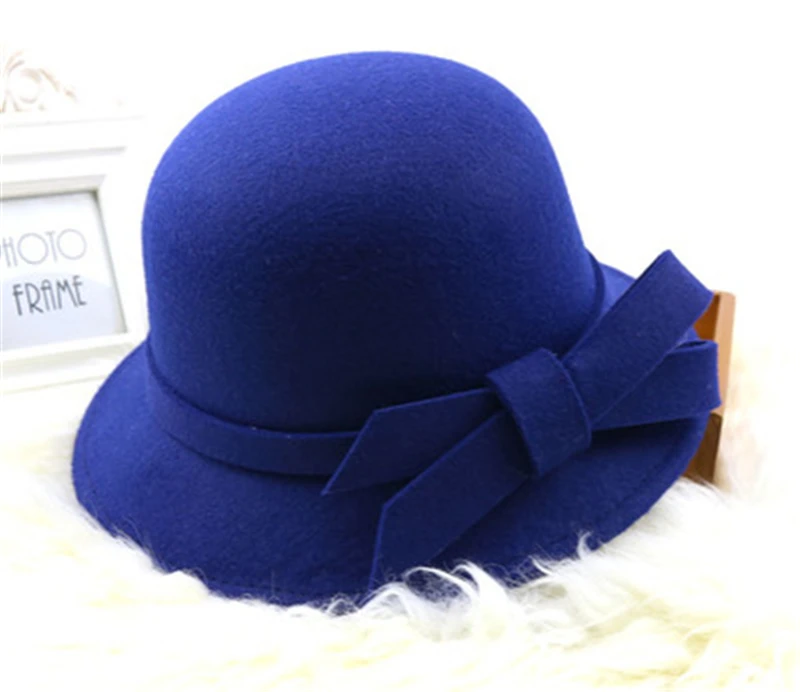 2018 Новая зимняя женская шляпа с широкими полями шапка бантом в рыбацком