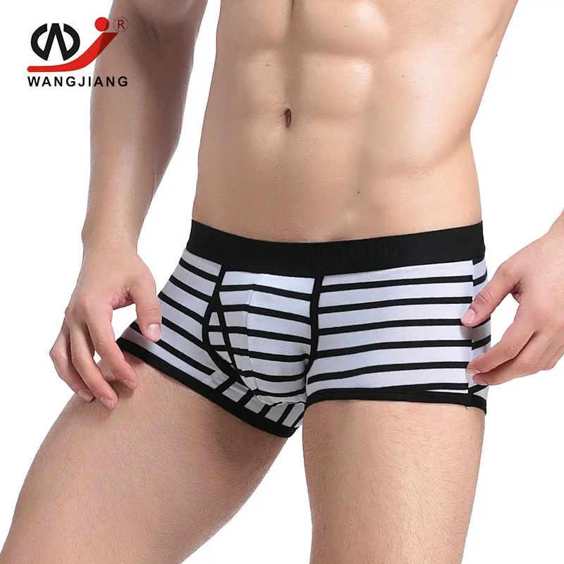 3pcs/lot Hot Sale Male Men's Boxer Underwear Shorts Sexy Ondergoed Boxer Shorts striped Cotton Men Pouch 3019-PJ