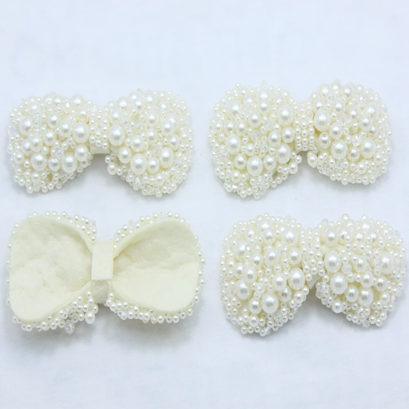 Жемчужный галстук-бабочка ручной работы для девочек Свадебная обувь невесты