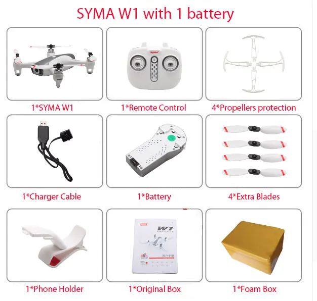 Новейший Дрон Syma W1, GPS, 5G, Wi-Fi, FPV с регулируемой камерой 1080P HD, режим следования за мной, жесты, Радиоуправляемый квадрокоптер vs F11, SG906, Дрон - Цвет: W1 1Battery Foam Box