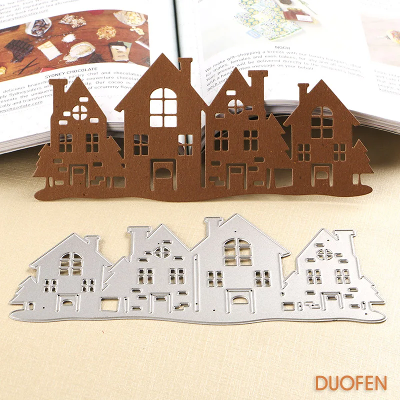 060227 1pc country house Stencils metal cutting dies for DIY papercraft project embossing Scrapbooking Scrapbook Paper Album | Дом и сад