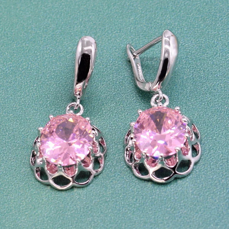 Розовое серебро 925 ожерелье наборы для женщин серьги модное ювелирное изделие